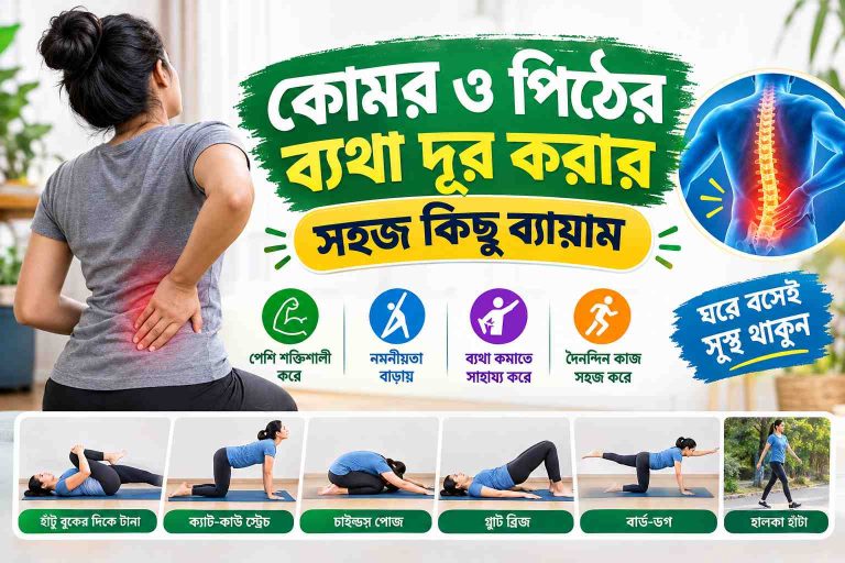 কোমর ও পিঠের ব্যথা দূর করার সহজ কিছু ব্যায়াম: ঘরে বসেই সুস্থ থাকার উপায়