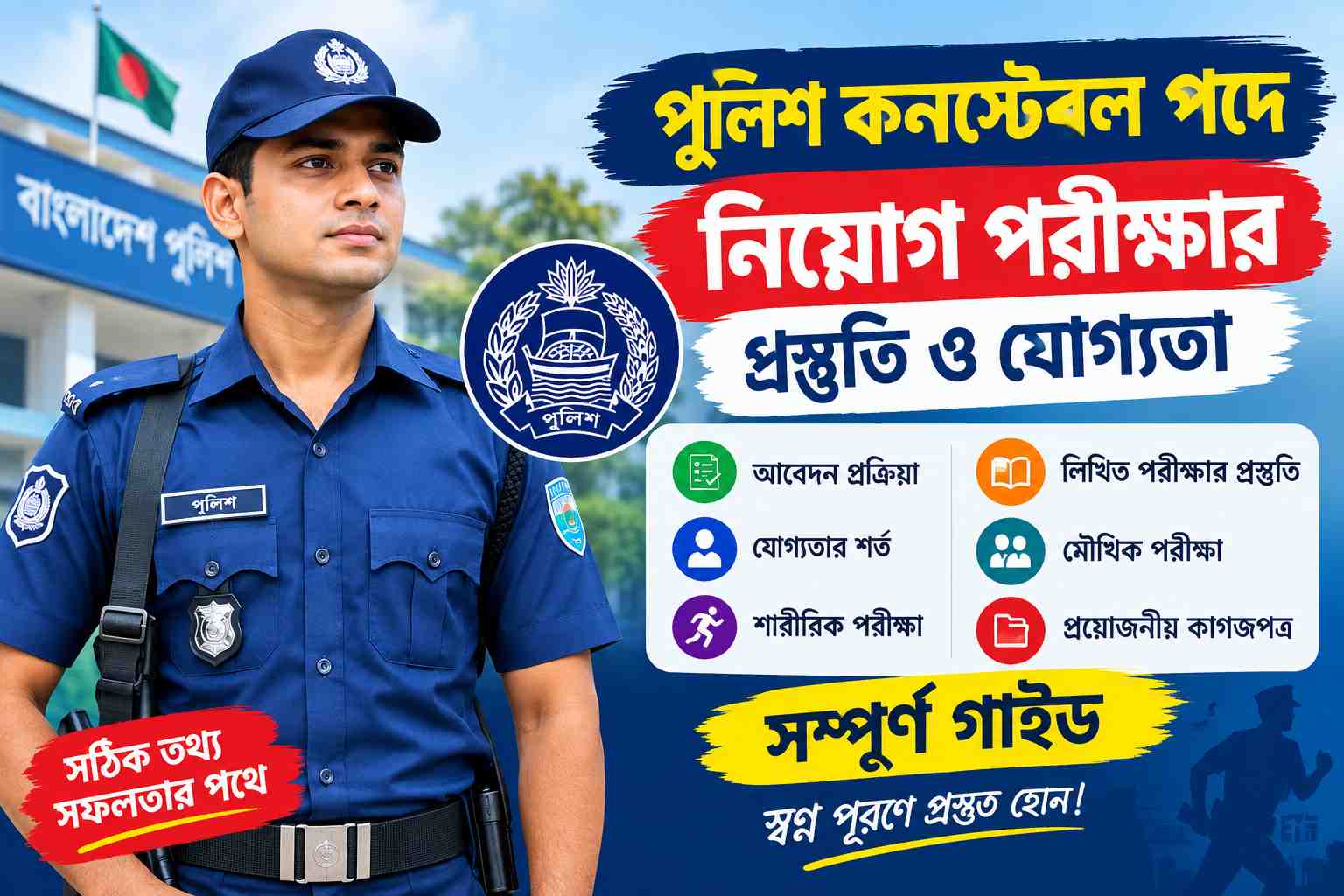 পুলিশ কনস্টেবল পদে নিয়োগ পরীক্ষার প্রস্তুতি ও যোগ্যতা: আবেদন, শারীরিক পরীক্ষা ও লিখিত পরীক্ষার সম্পূর্ণ গাইড