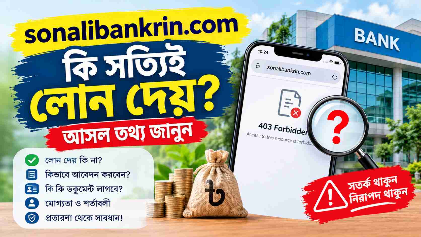sonalibankrin.com সাইটটা কি সত্যিই লোন দেয় নাকি দেয় না, আসল তথ্য জানুন!