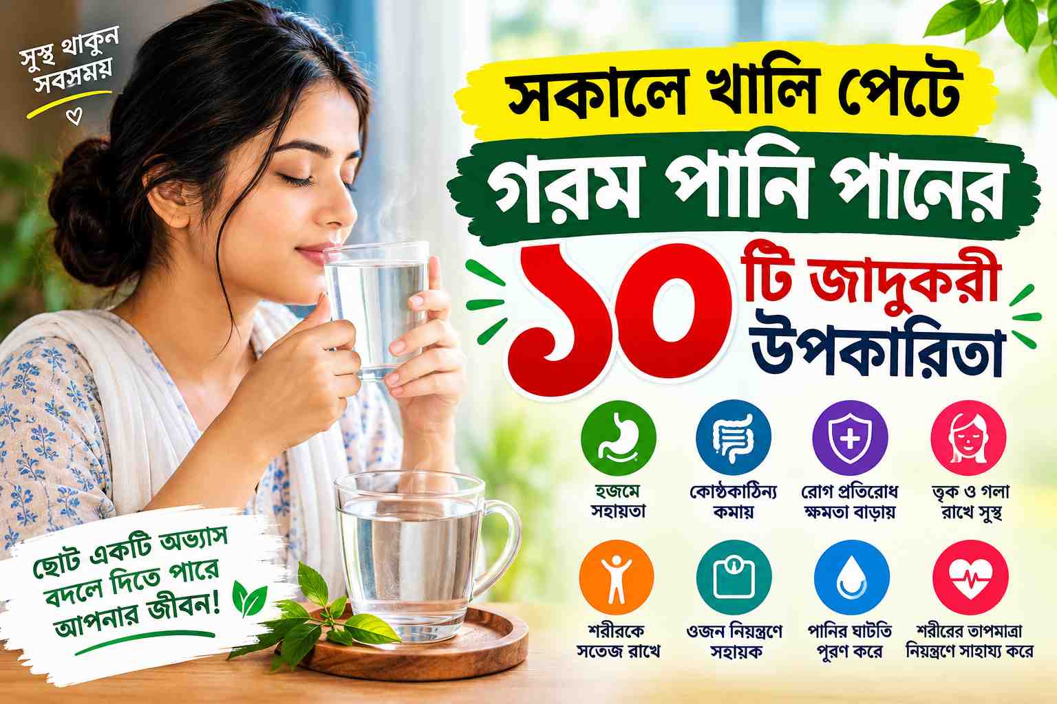 সকালে খালি পেটে গরম পানি পানের ১০টি জাদুকরী উপকারিতা