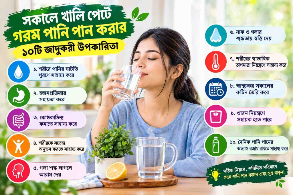সকালে খালি পেটে গরম পানি পানের ১০টি জাদুকরী উপকারিতা