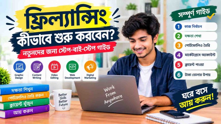 ফ্রিল্যান্সিং কীভাবে শুরু করবেন? নতুনদের জন্য স্টেপ-বাই-স্টেপ গাইড