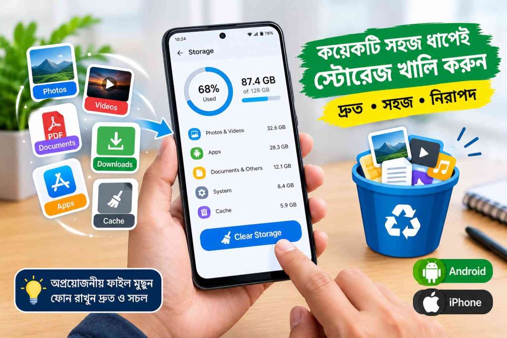 স্মার্টফোনের স্টোরেজ ফুল হয়ে গেলে খালি করার সহজ উপায়: নতুনদের জন্য সম্পূর্ণ গাইড