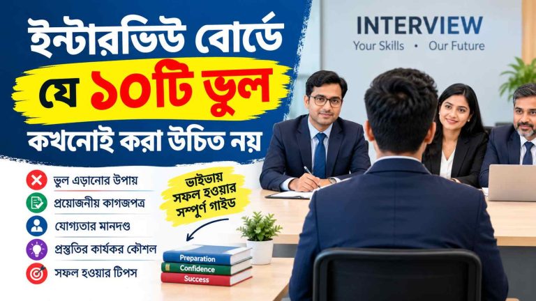 ইন্টারভিউ বোর্ডে যে ১০টি ভুল কখনোই করা উচিত নয়: সফল হওয়ার সম্পূর্ণ গাইড