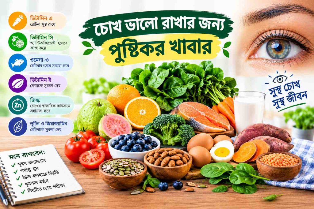চোখ ভালো রাখার জন্য যেসব খাবার নিয়মিত খাওয়া উচিত: সুস্থ চোখের জন্য সম্পূর্ণ গাইড