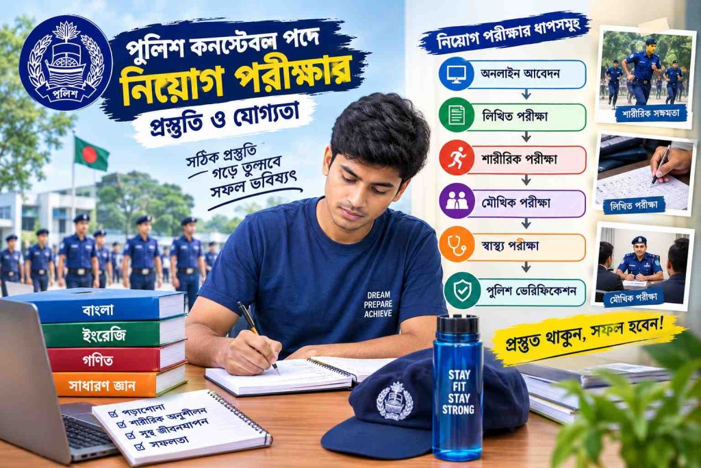 পুলিশ কনস্টেবল পদে নিয়োগ পরীক্ষার প্রস্তুতি ও যোগ্যতা: আবেদন, শারীরিক পরীক্ষা ও লিখিত পরীক্ষার সম্পূর্ণ গাইড