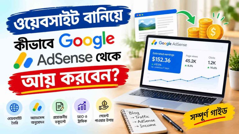 ওয়েবসাইট বানিয়ে কীভাবে গুগল অ্যাডসেন্স থেকে আয় করবেন? (সম্পূর্ণ গাইড)