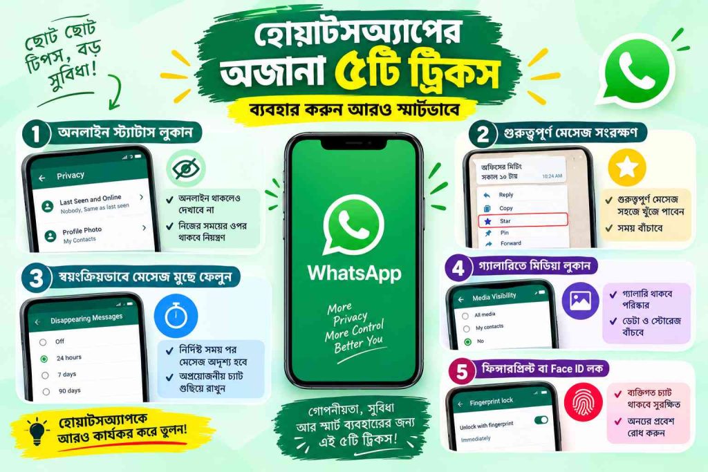 হোয়াটসঅ্যাপের অজানা কিন্তু দারুণ ৫টি ট্রিকস: ব্যবহার করুন আরও স্মার্টভাবে